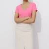 Promod T-shirt col V Femme - Rose Cheap