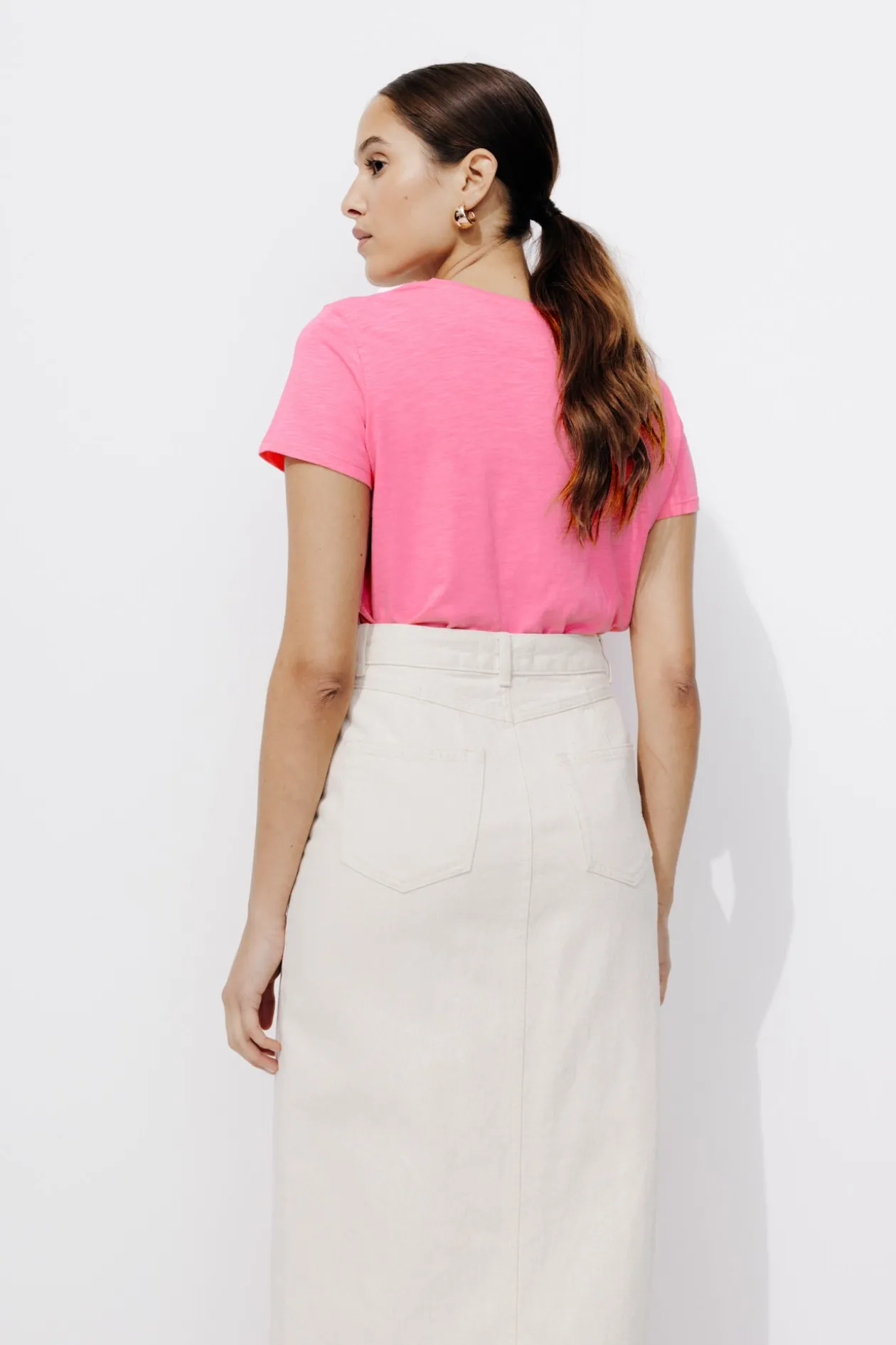 Promod T-shirt col V Femme - Rose Cheap