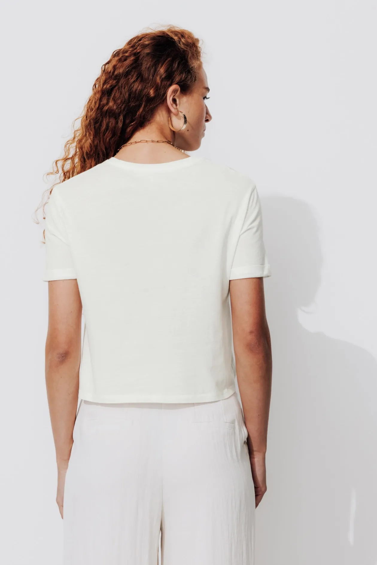Promod T-shirt cropped noué Femme - Ecru Best Sale