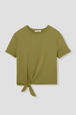 Promod T-shirt cropped noué Femme - Kaki Best