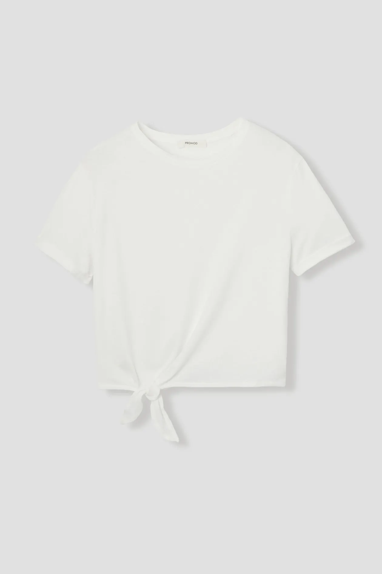 Promod T-shirt cropped noué Femme - Ecru Best Sale