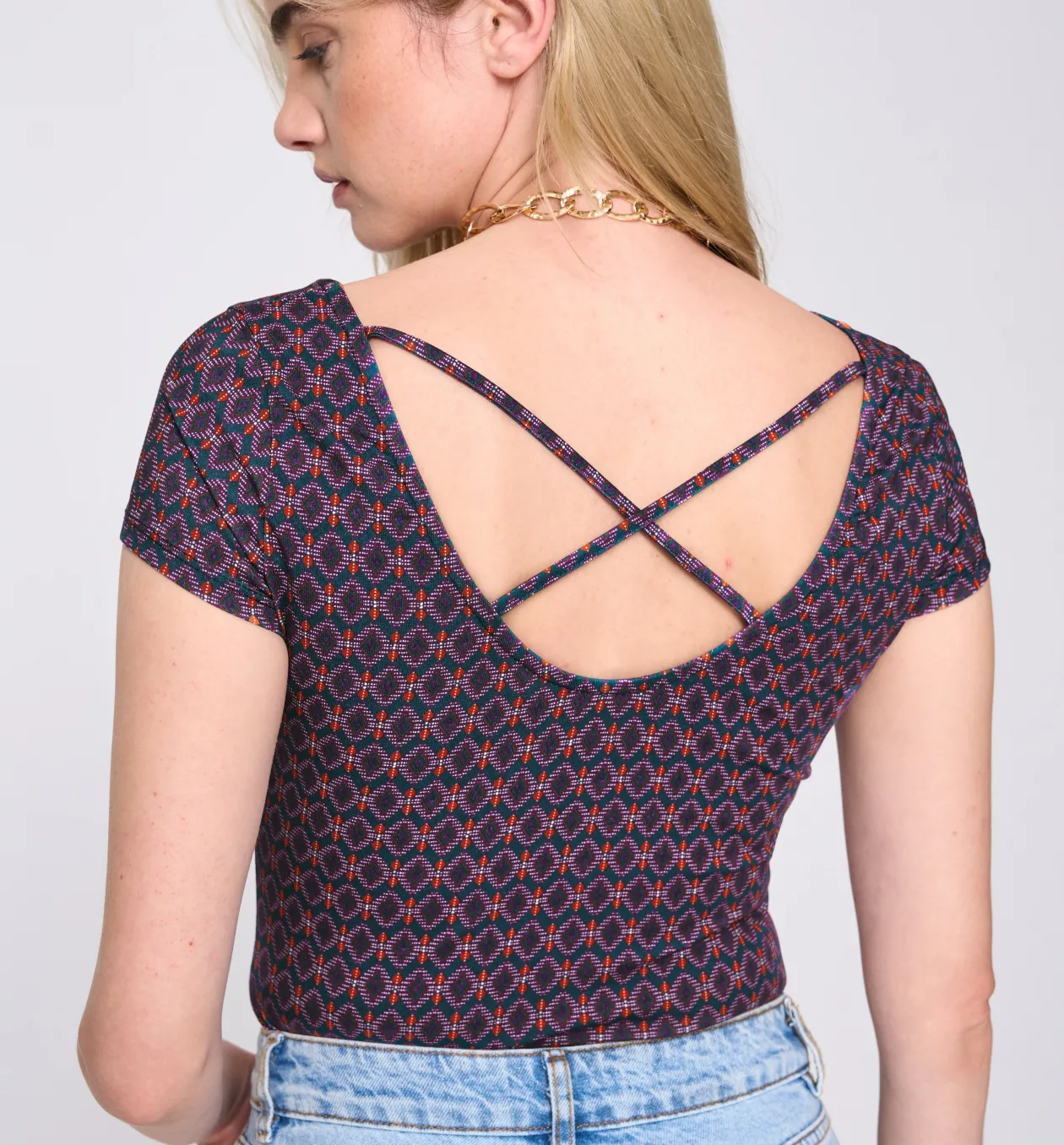 Promod T-shirt décolleté rond - Imprimé marine Imprimémarine Cheap