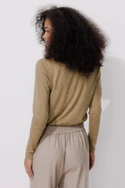 Promod T-shirt détail dentelle Femme - Taupe Cheap