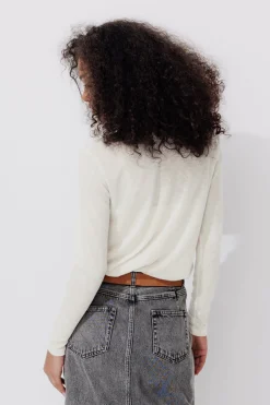 Promod T-shirt détail dentelle Femme - Ecru Cheap