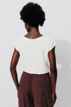 Promod T-shirt détail dentelle Femme - Blanc Flash Sale