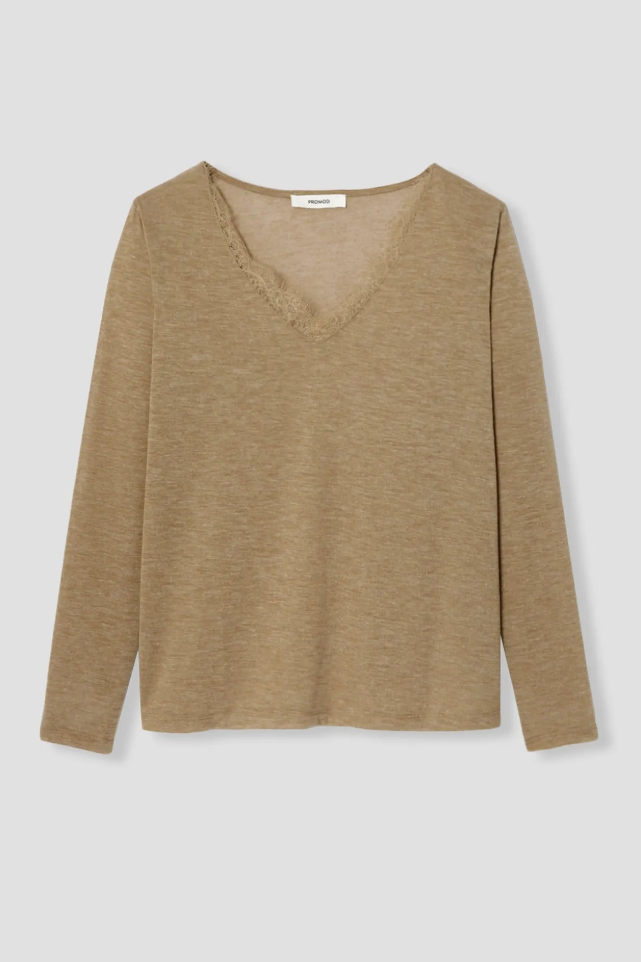 Promod T-shirt détail dentelle Femme - Taupe Cheap