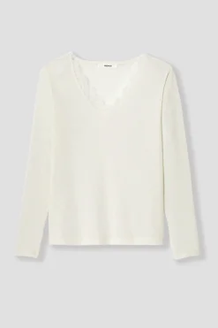 Promod T-shirt détail dentelle Femme - Ecru Cheap