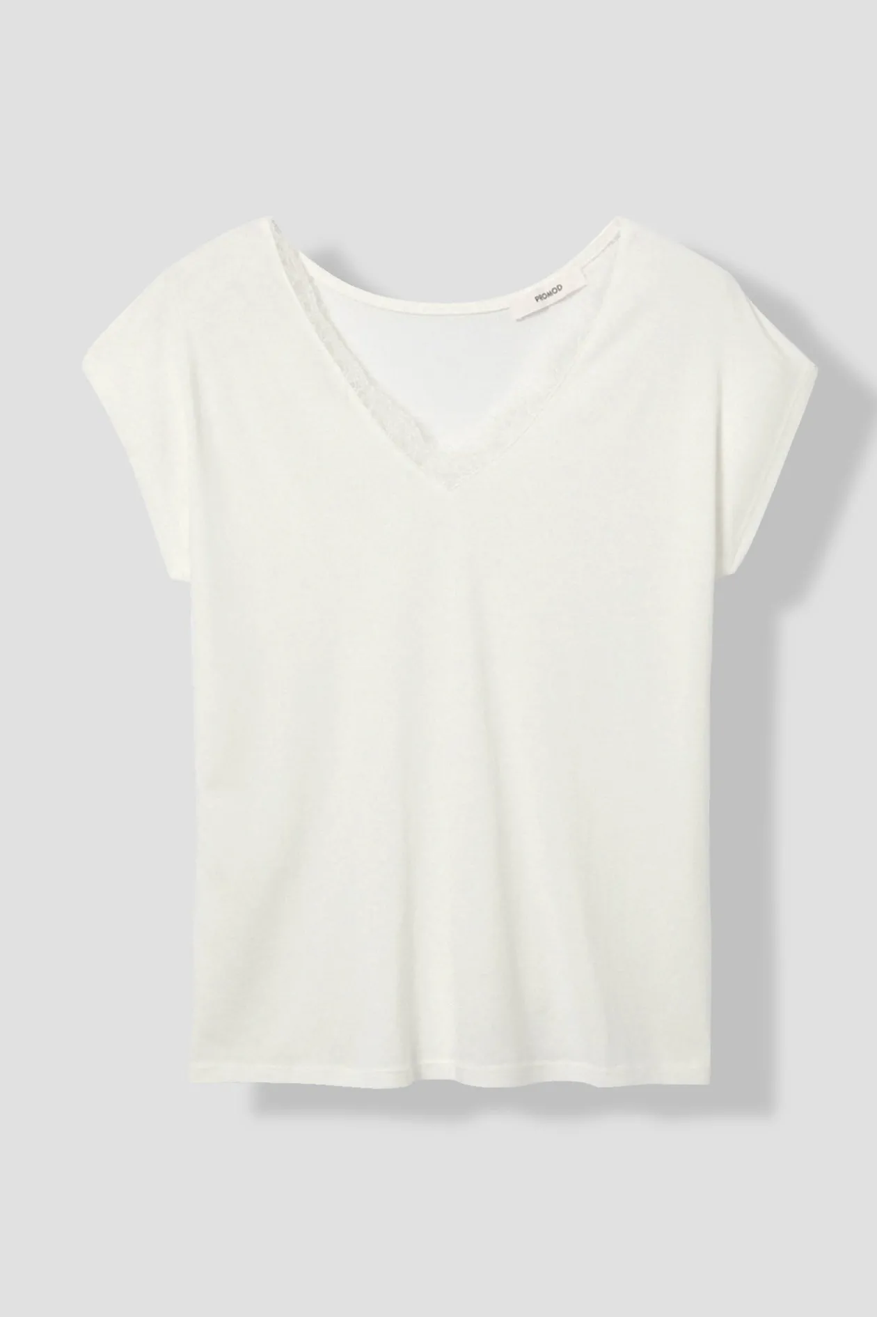 Promod T-shirt détail dentelle Femme - Blanc Flash Sale