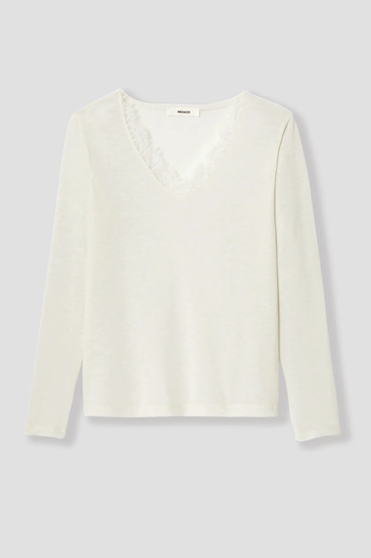 Promod T-shirt détail dentelle Femme - Ecru Cheap