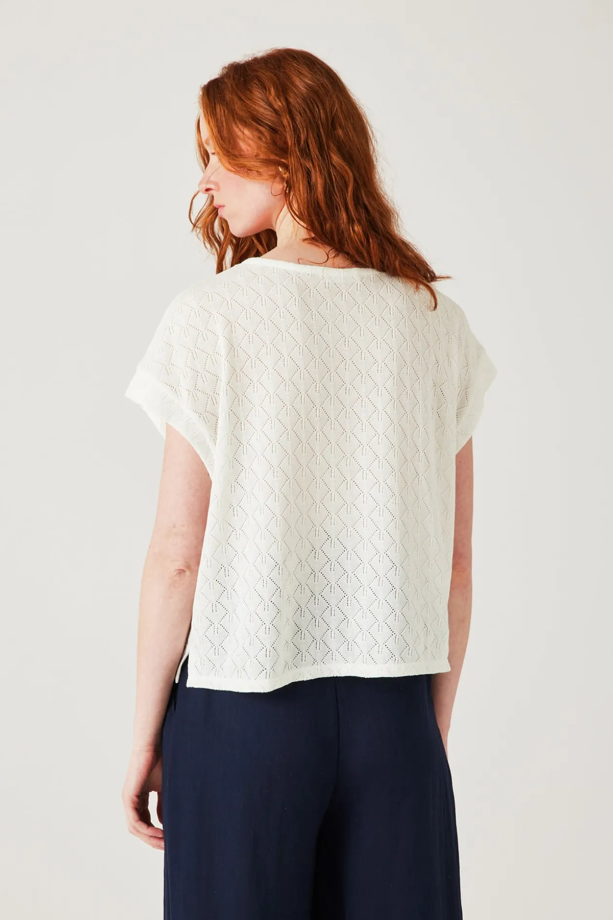 Promod T-shirt effet pointelle Femme - Ecru Best Sale