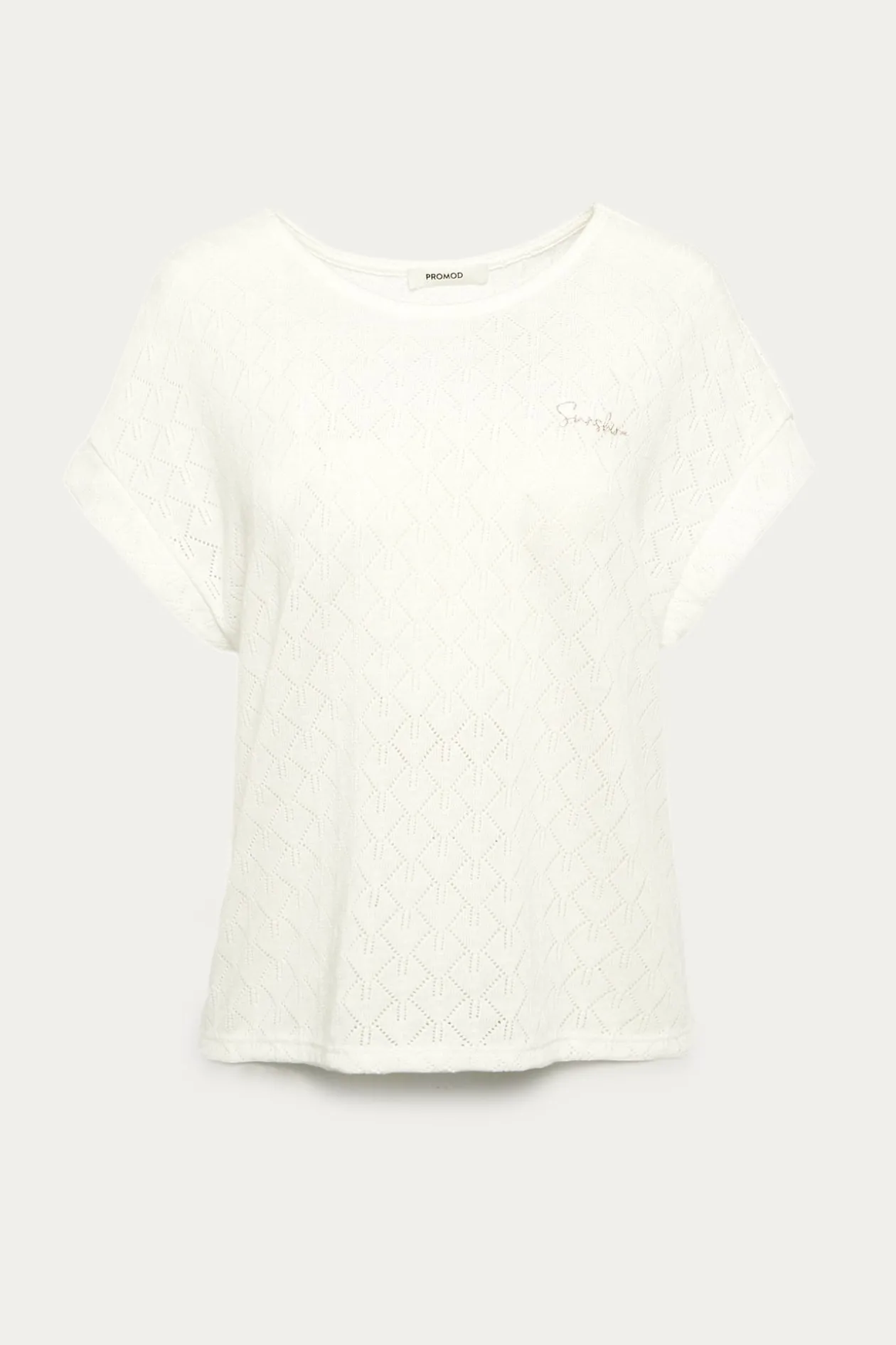 Promod T-shirt effet pointelle Femme - Ecru Best Sale