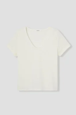 Promod T-shirt fantaisie col V Femme - Ecru Best Sale