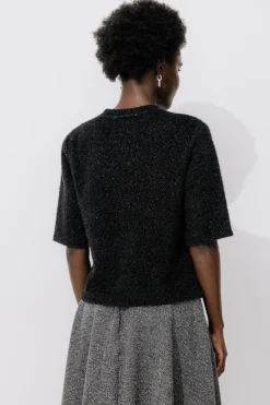 Promod T-shirt fluffy pailleté Femme - Noir Flash Sale