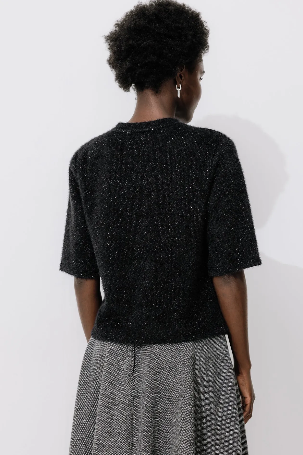 Promod T-shirt fluffy pailleté Femme - Noir Flash Sale