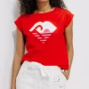 Promod T-shirt logo Femme - Rouge Best Sale