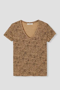 Promod T-shirt léopard col V Femme - Imprimé beige Imprimébeige Fashion