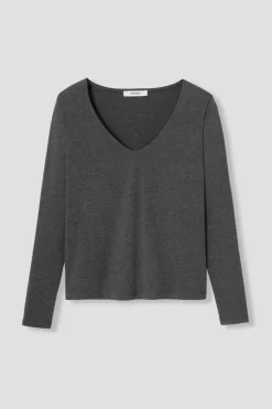 Promod T-shirt manches longues Femme - Gris foncé Grisfoncé Flash Sale