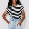 Promod T-shirt marinière cœur Femme - Rayé marine Rayémarine Hot