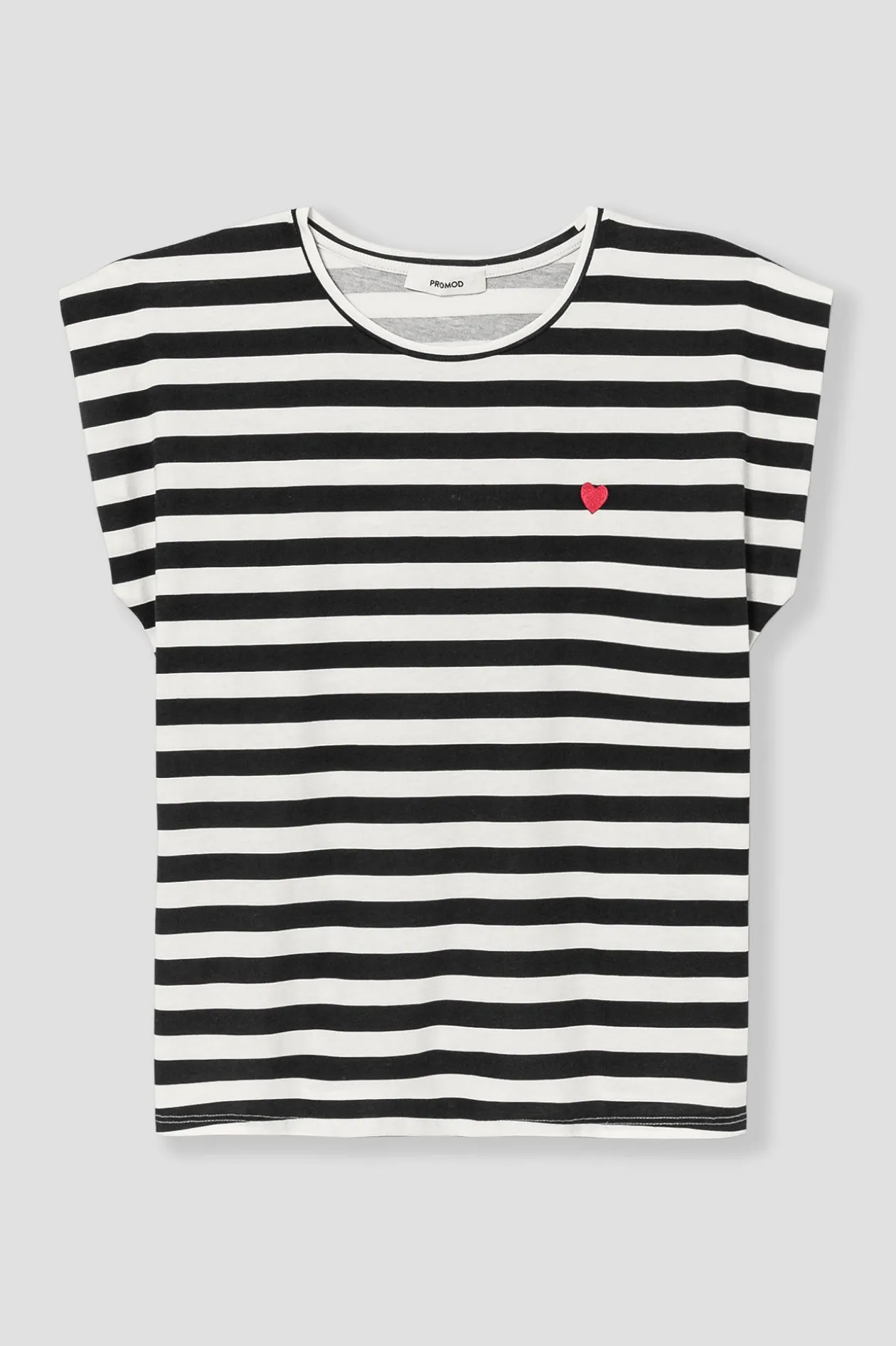 Promod T-shirt marinière cœur Femme - Rayé marine Rayémarine Hot