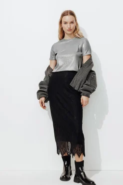 Promod T-shirt pailleté Femme - Gris clair Grisclair Online