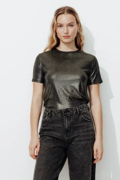 Promod T-shirt pailleté Femme - Gris Cheap