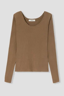 Promod T-shirt thermique Femme - Marron Fashion