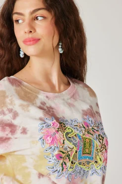 Promod T-shirt tie dye brodé - Imprimé multicolore Imprimémulticolore Shop