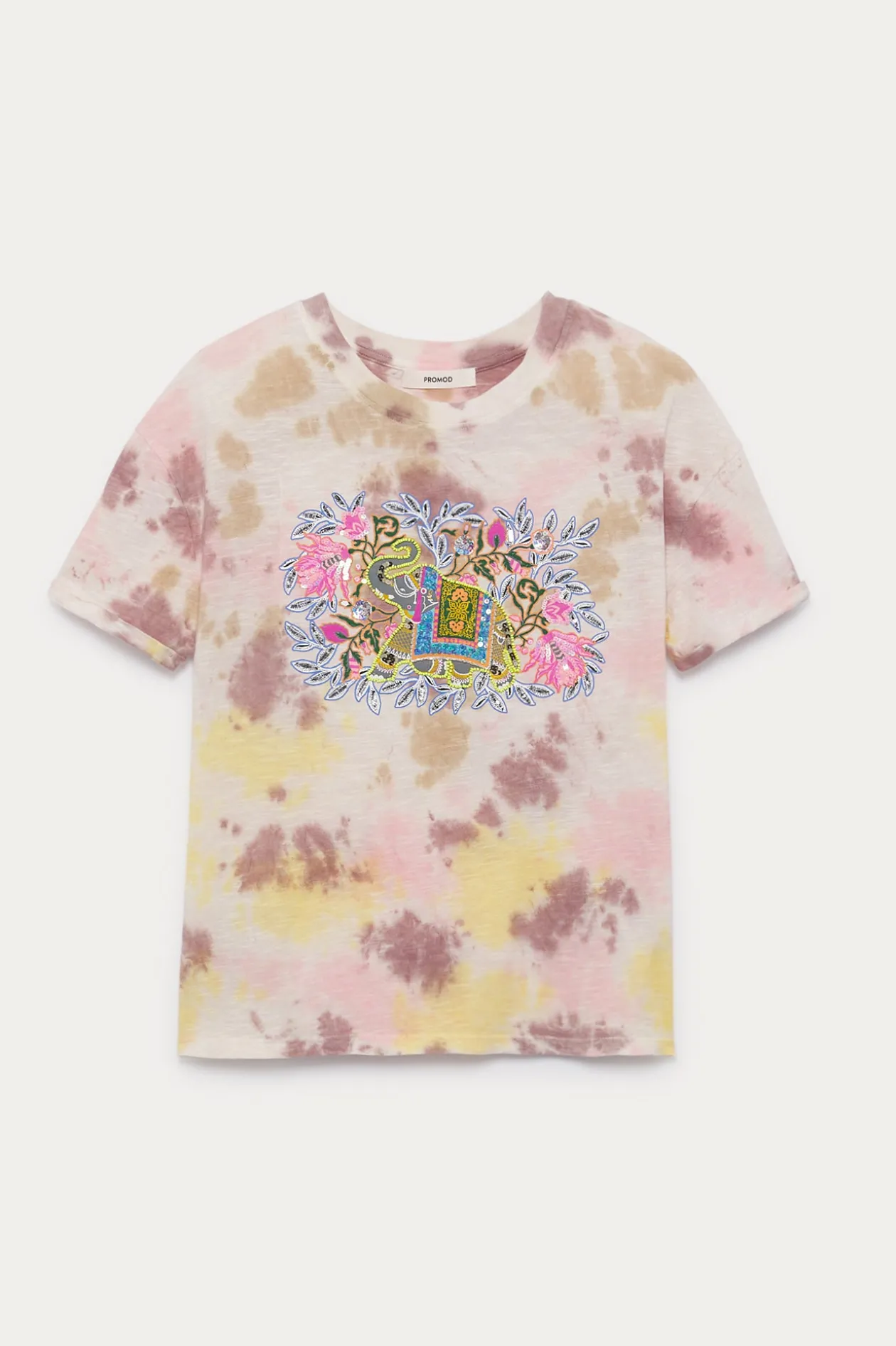 Promod T-shirt tie dye brodé - Imprimé multicolore Imprimémulticolore Shop