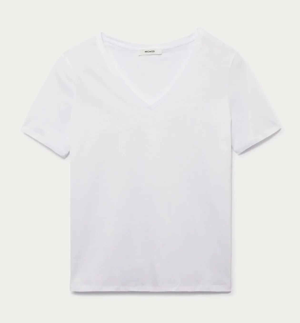 Promod T-shirt uni col V éco-conçu - Blanc New