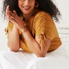 Promod T-shirt uni fantaisie Femme - Ocre Flash Sale