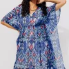 Promod Tunique de plage Femme - Imprimé bleu Imprimébleu Flash Sale