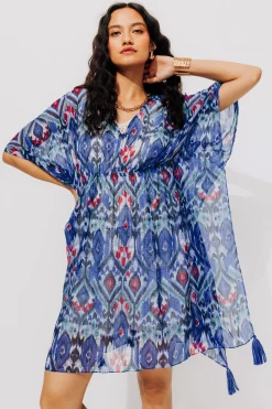 Promod Tunique de plage Femme - Imprimé bleu Imprimébleu Flash Sale