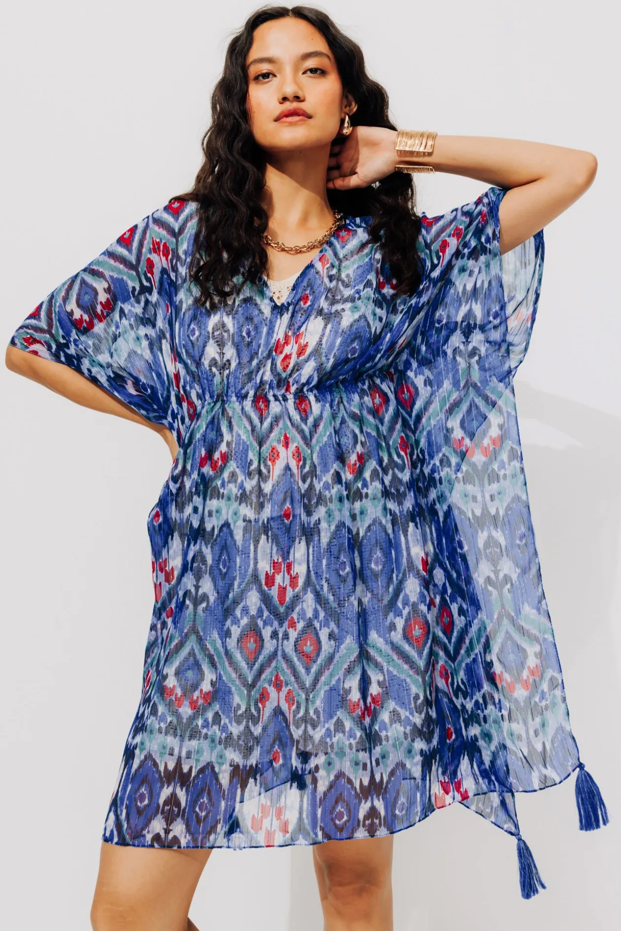 Promod Tunique de plage Femme - Imprimé bleu Imprimébleu Flash Sale