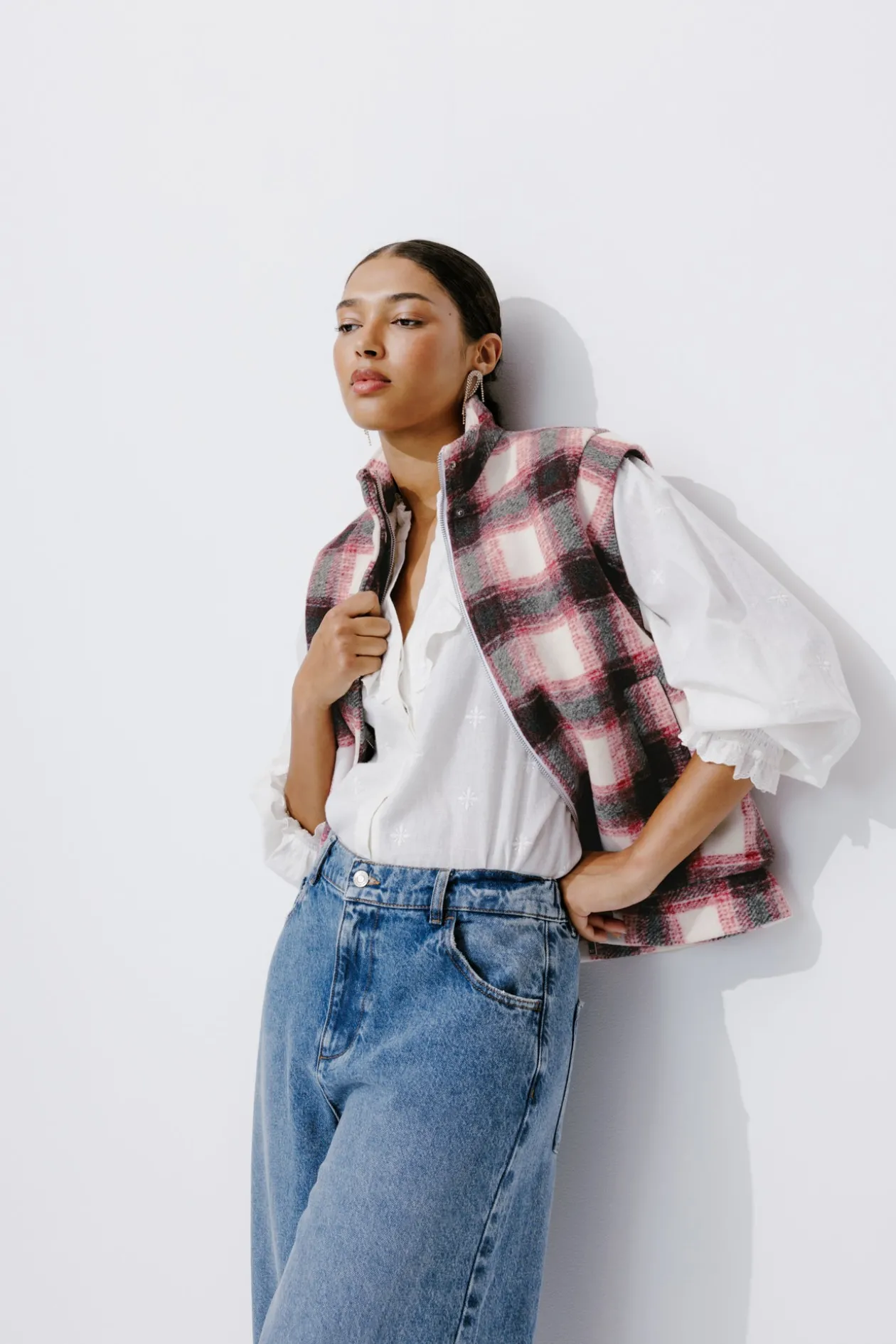 Promod Veste à carreaux et moumoute - Carreaux multicolores Carreauxmulticolores Cheap