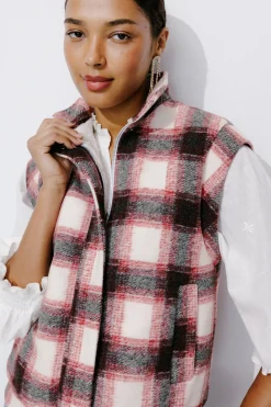 Promod Veste à carreaux et moumoute - Carreaux multicolores Carreauxmulticolores Cheap