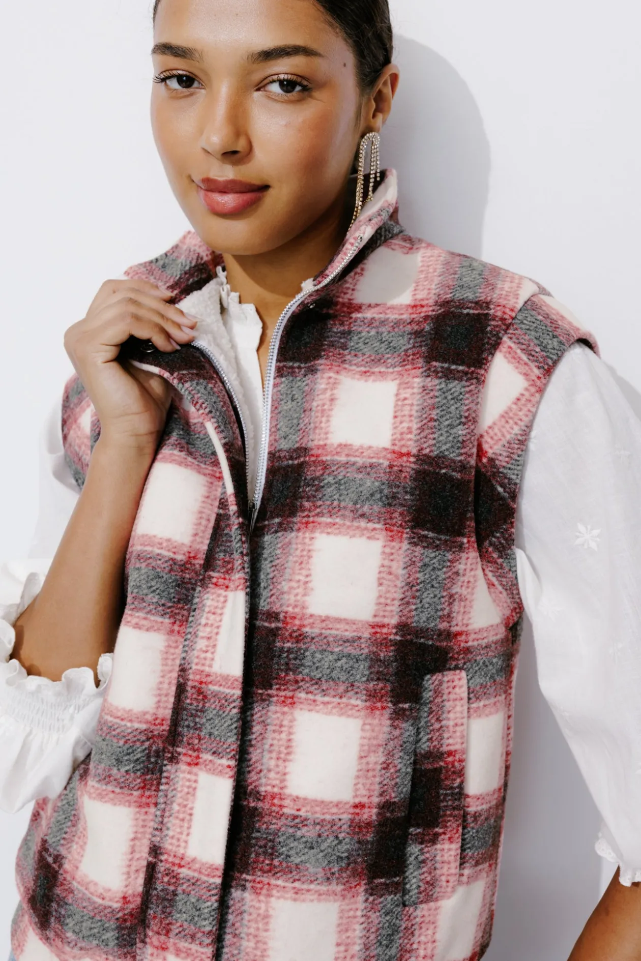 Promod Veste à carreaux et moumoute - Carreaux multicolores Carreauxmulticolores Cheap