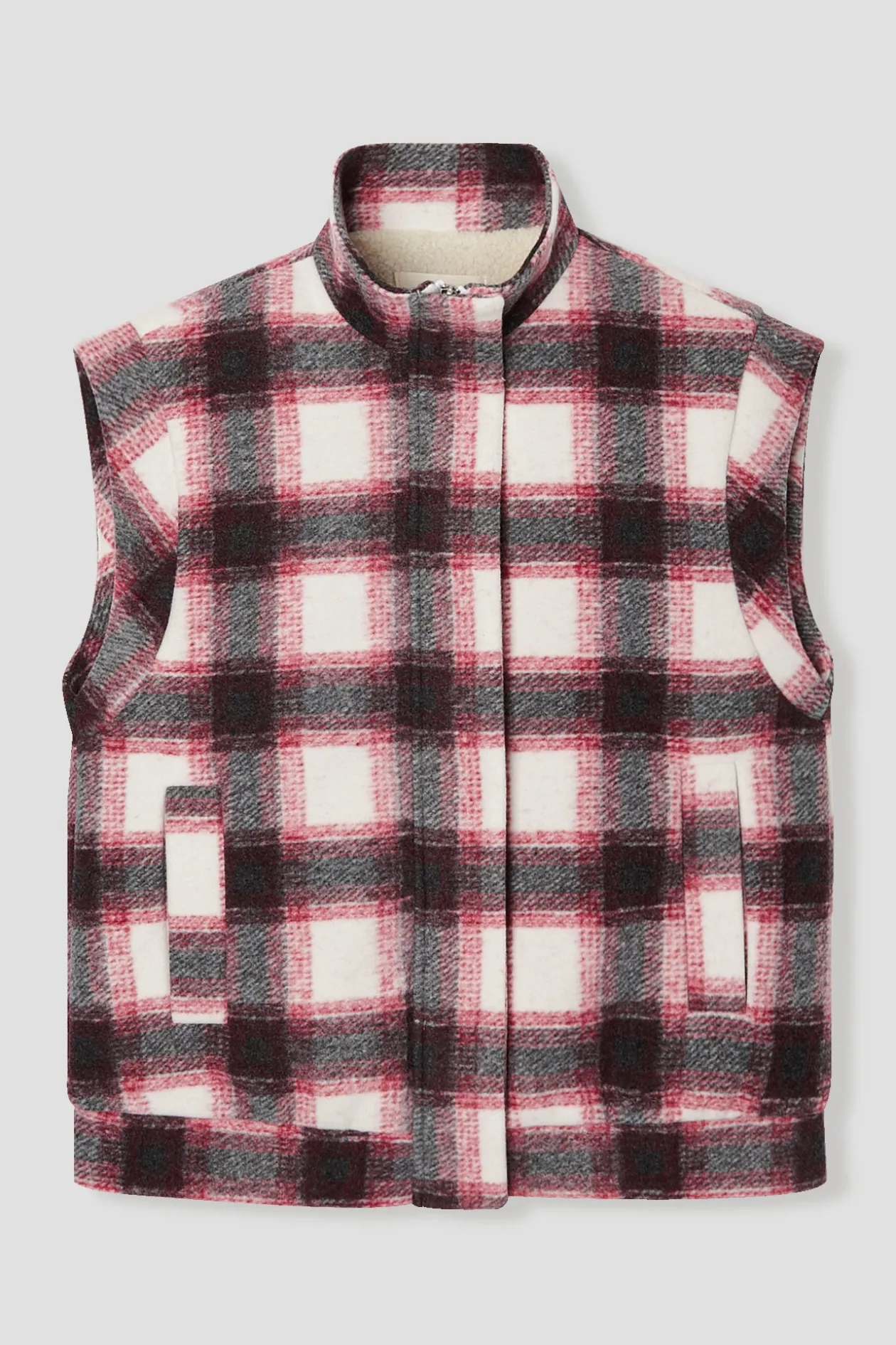 Promod Veste à carreaux et moumoute - Carreaux multicolores Carreauxmulticolores Cheap