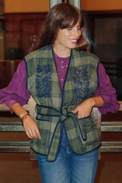 Promod Veste à carreaux sans manches - Carreaux multicolores Carreauxmulticolores Cheap