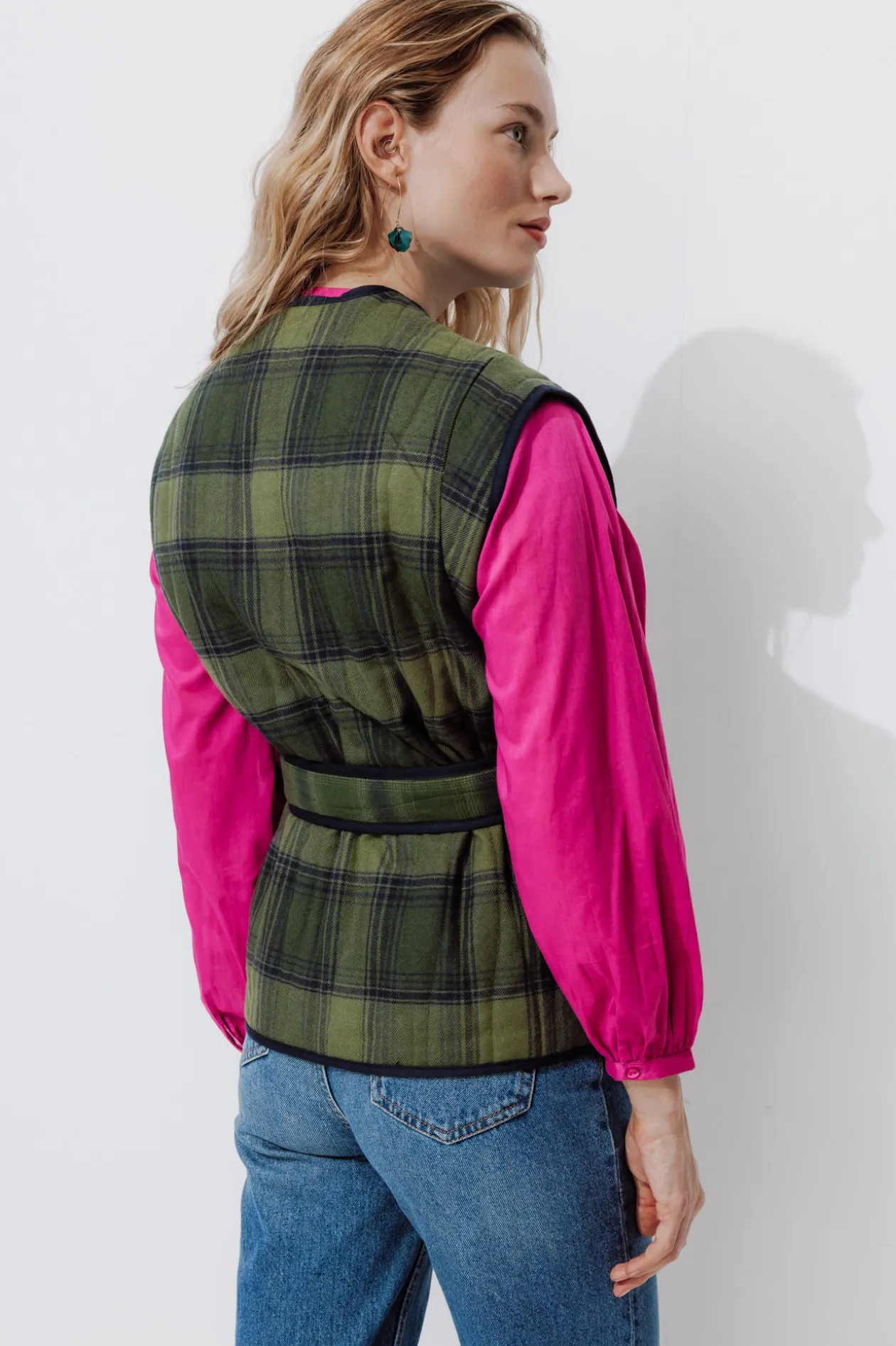 Promod Veste à carreaux sans manches - Carreaux multicolores Carreauxmulticolores Cheap