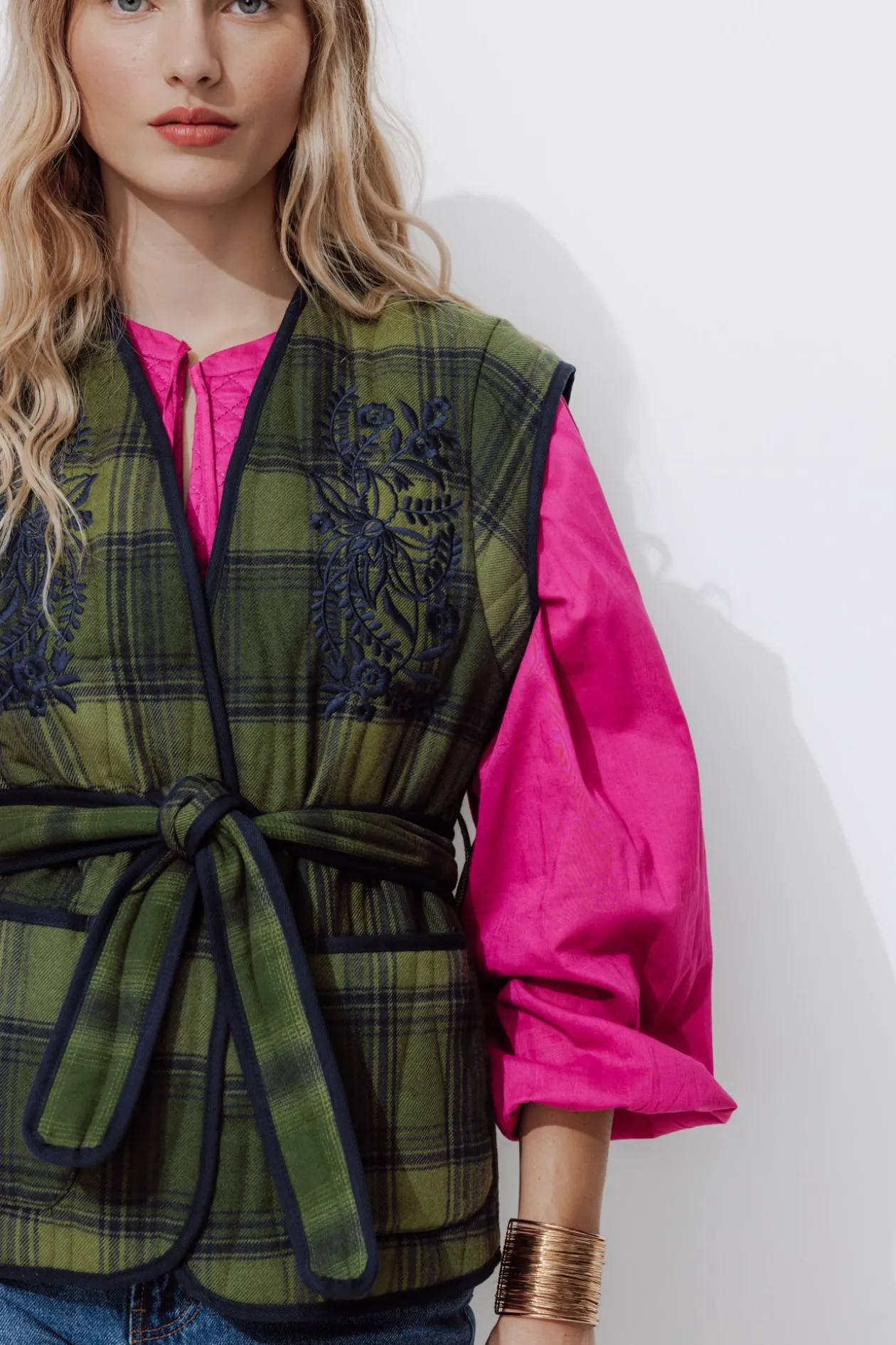 Promod Veste à carreaux sans manches - Carreaux multicolores Carreauxmulticolores Cheap