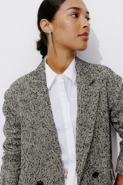 Promod Veste blazer chevron Femme - Imprimé noir Impriménoir Best