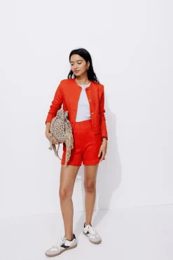 Promod Veste courte tweedée Femme - Rouge Best