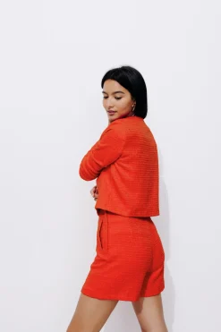 Promod Veste courte tweedée Femme - Rouge Best
