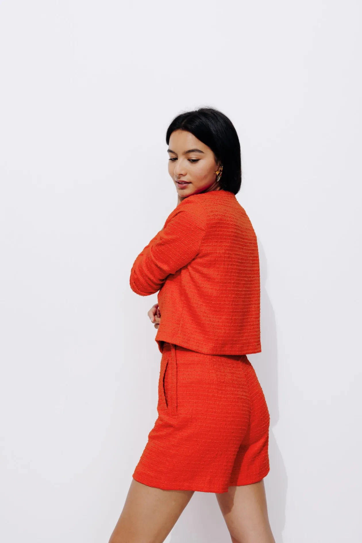 Promod Veste courte tweedée Femme - Rouge Best