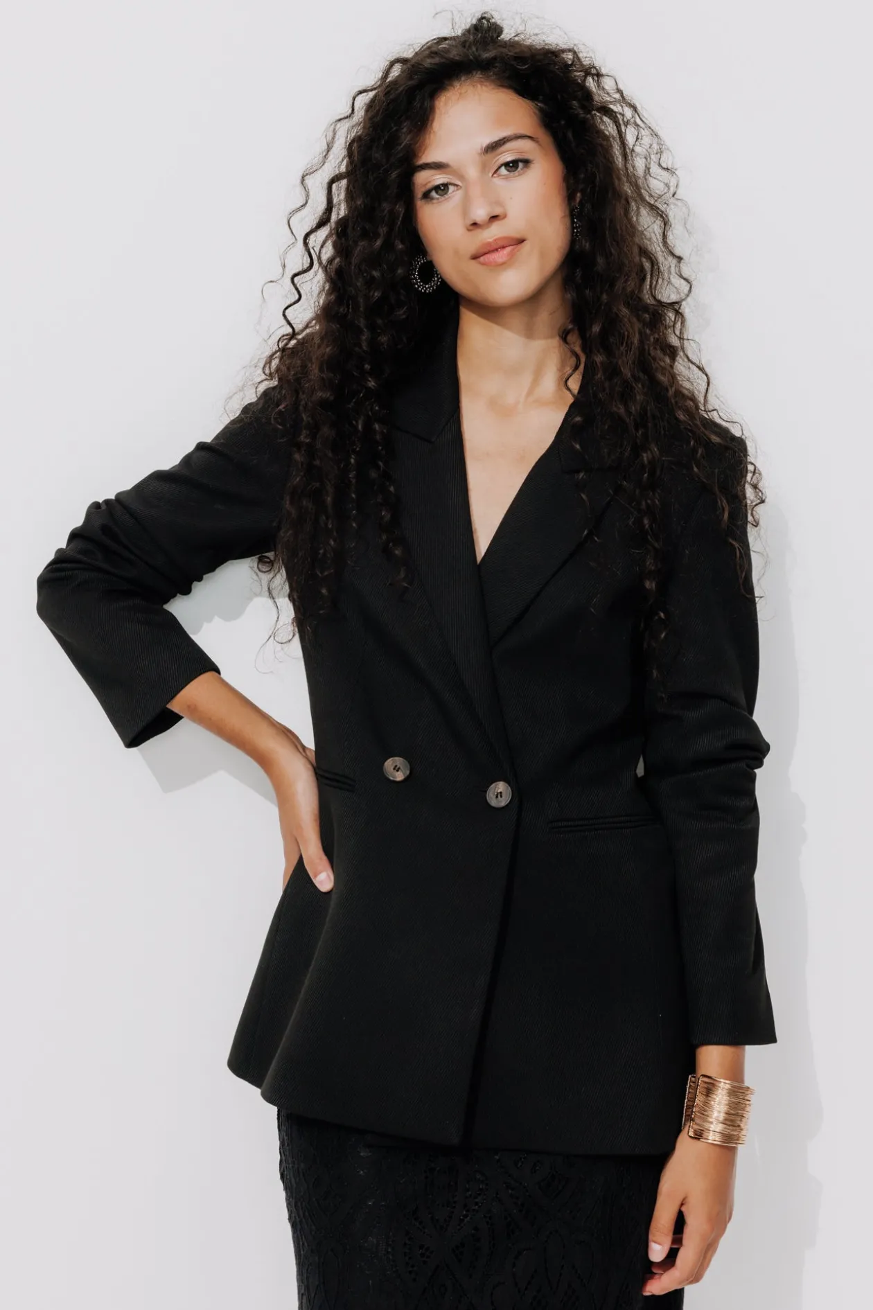Promod Veste de tailleur côtelée - Noir Fashion