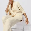 Promod Veste de tailleur en lyocell - Ecru Cheap