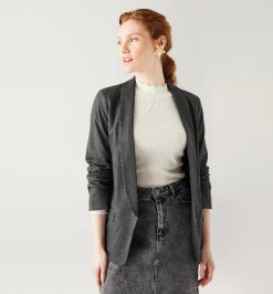 Promod Veste de tailleur Femme - Imprimé noir Impriménoir Discount