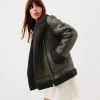 Promod Veste effet peau retournée - Kaki Clearance