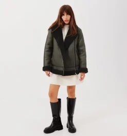 Promod Veste effet peau retournée - Kaki Clearance