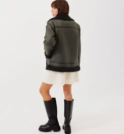 Promod Veste effet peau retournée - Kaki Clearance